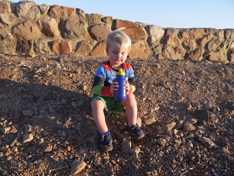 Jed chilling on the beach whilst we fly the kite - Travellingminstrel # 