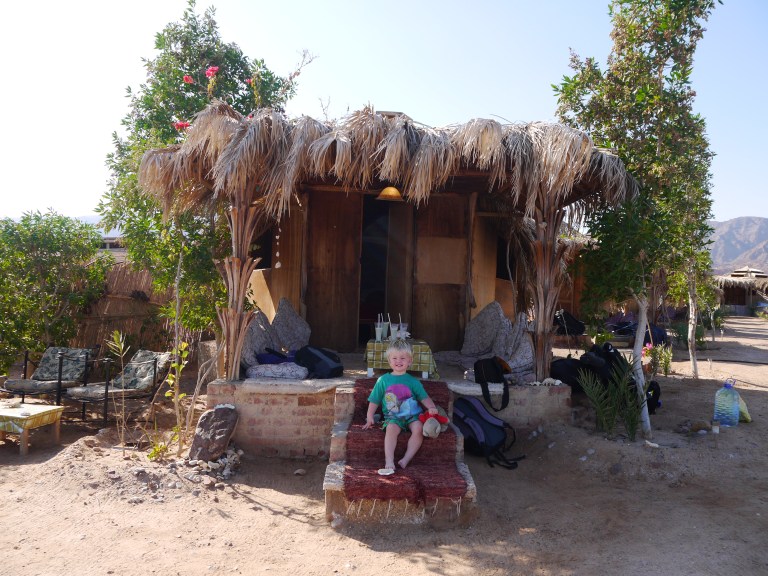 Jed with our hut- Travellingminstrel #1
