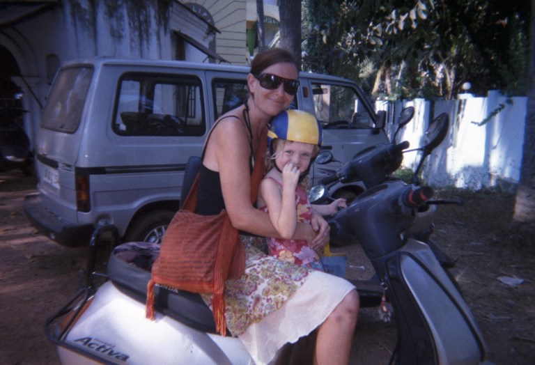 Me and mum on the scooter - Travellingminstrel #