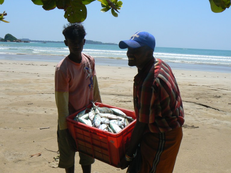 Unawatuna men on beach - Travellingminstrel #