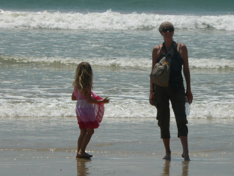 Mum and me on the beach - Travellingminstrel #