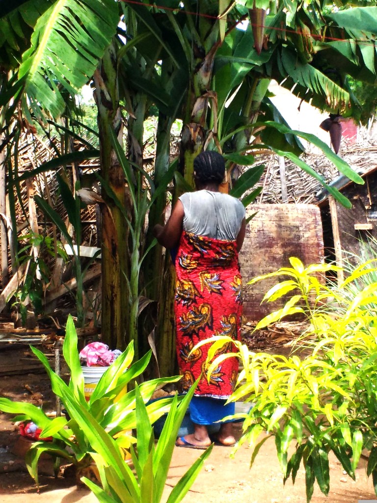 women hanging washing